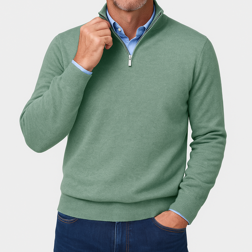 LUXEOUTFIT | Strickpullover mit Reißverschlusskragen 9
