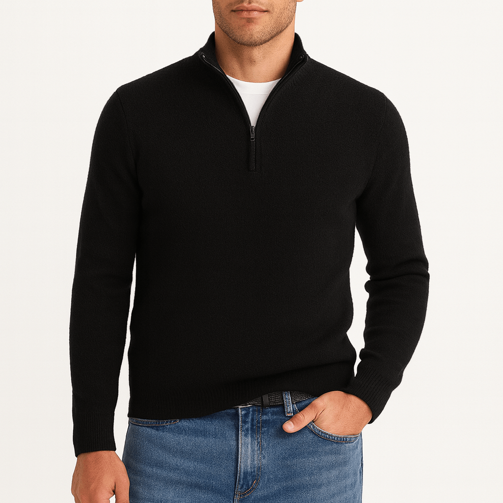 LUXEOUTFIT | Strickpullover mit durchgehendem Reißverschluss 0