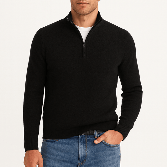 LUXEOUTFIT | Strickpullover mit durchgehendem Reißverschluss 0