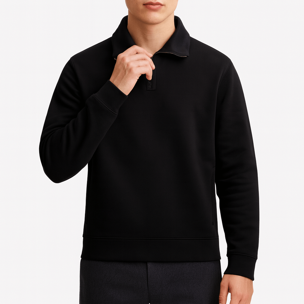 LUXEOUTFIT | Strickpullover mit halbem Reißverschluss 2