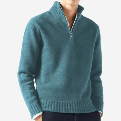 LUXEOUTFIT | Strickpullover mit halbem Reißverschluss 2