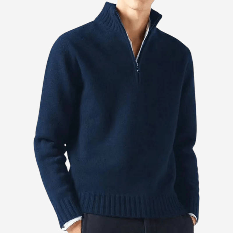LUXEOUTFIT | Strickpullover mit halbem Reißverschluss 3