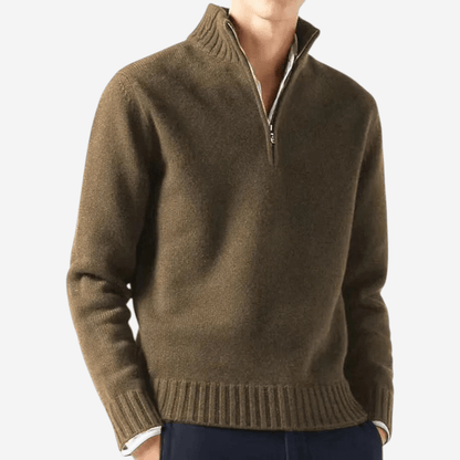 LUXEOUTFIT | Strickpullover mit halbem Reißverschluss 5