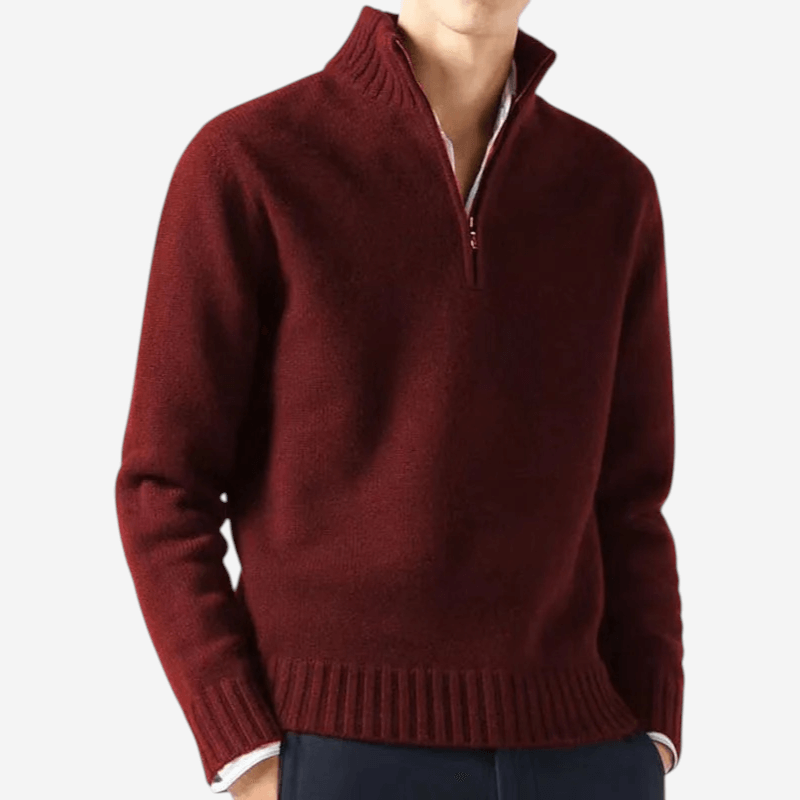 LUXEOUTFIT | Strickpullover mit halbem Reißverschluss 6