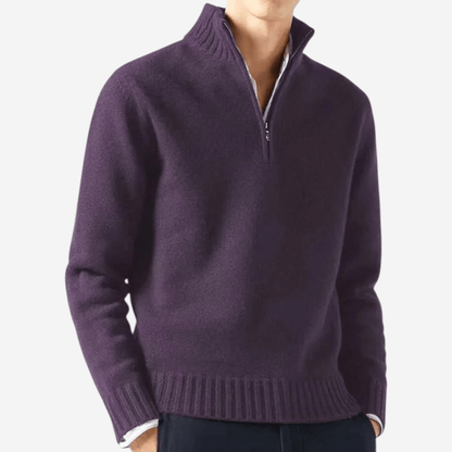 LUXEOUTFIT | Strickpullover mit halbem Reißverschluss 7