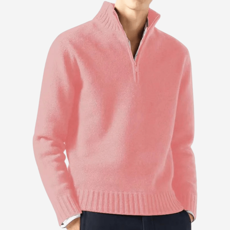 LUXEOUTFIT | Strickpullover mit halbem Reißverschluss 8