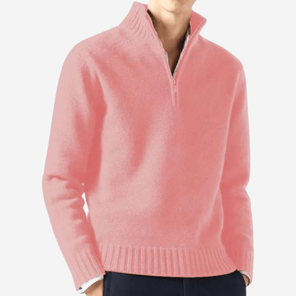 LUXEOUTFIT | Strickpullover mit halbem Reißverschluss 8
