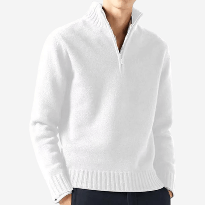LUXEOUTFIT | Strickpullover mit halbem Reißverschluss 9