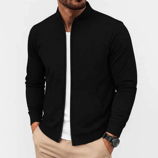 LUXEOUTFIT | Strukturierte Jacke mit Reißverschluss 0