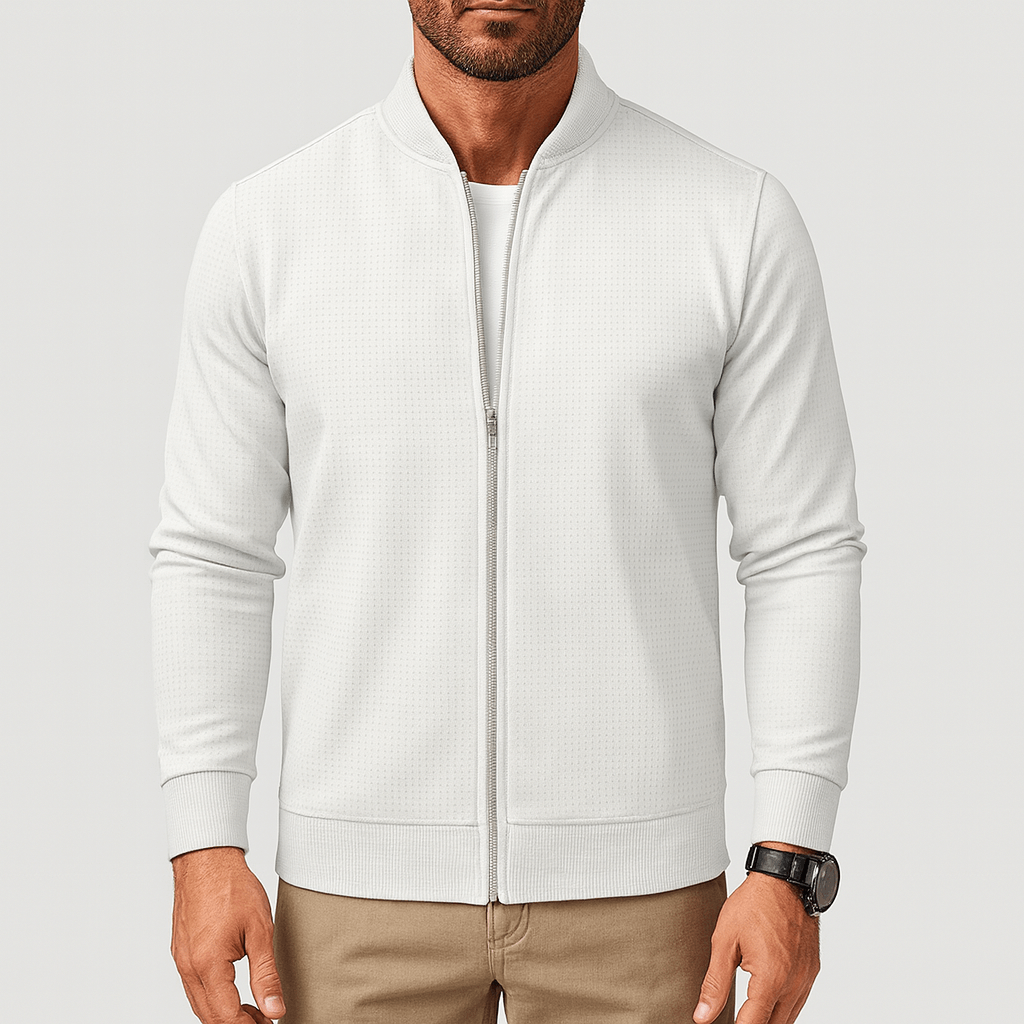 LUXEOUTFIT | Strukturierte Jacke mit Reißverschluss 2