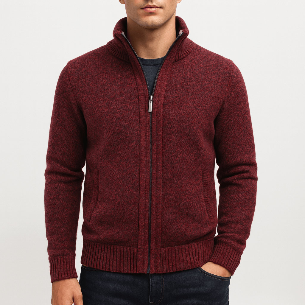 LUXEOUTFIT | Strukturierte Strickjacke mit Reißverschluss 3