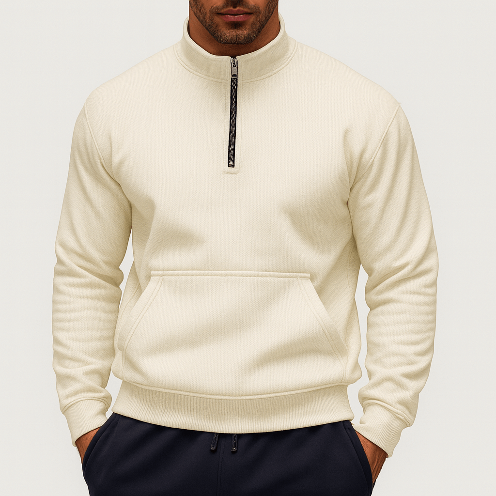 LUXEOUTFIT | Sweatshirt mit halbem Reißverschluss 1