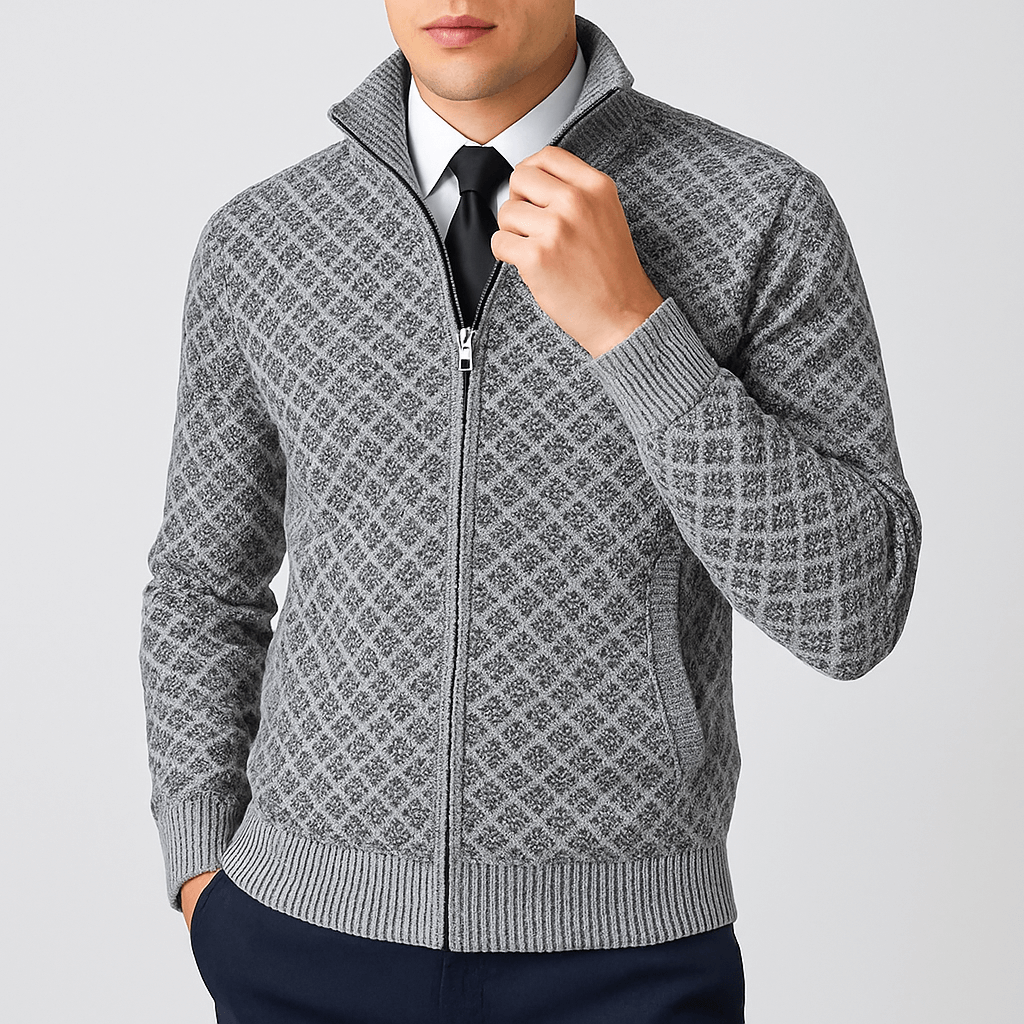 LUXEOUTFIT | Taillierter Cardigan mit Reißverschluss 4
