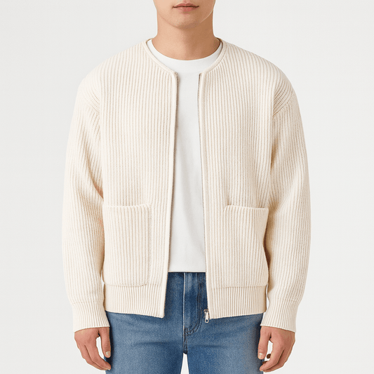 LUXEOUTFIT | Trendy Strick-Cardigan mit Reißverschluss 0