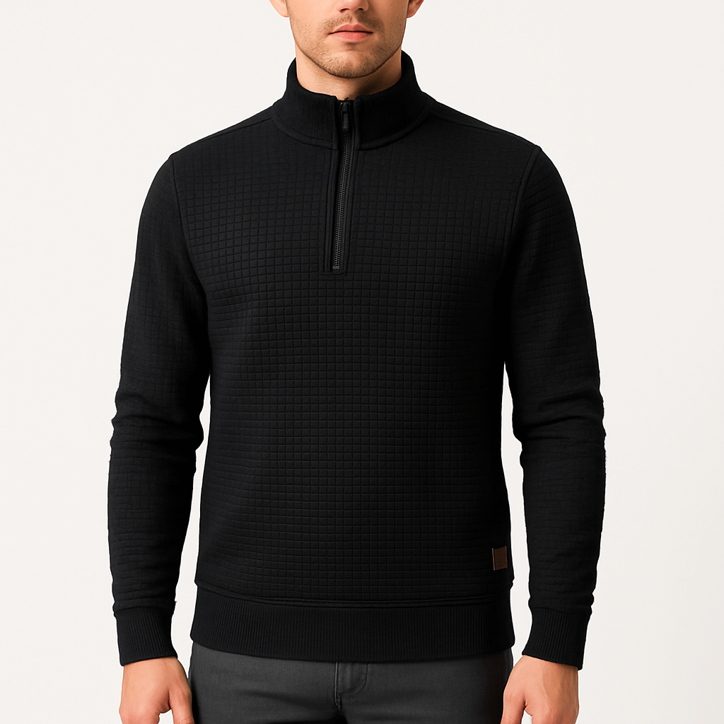 LUXEOUTFIT | Übergroßer Pullover mit halbem Reißverschluss 0