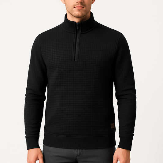 LUXEOUTFIT | Übergroßer Pullover mit halbem Reißverschluss 0