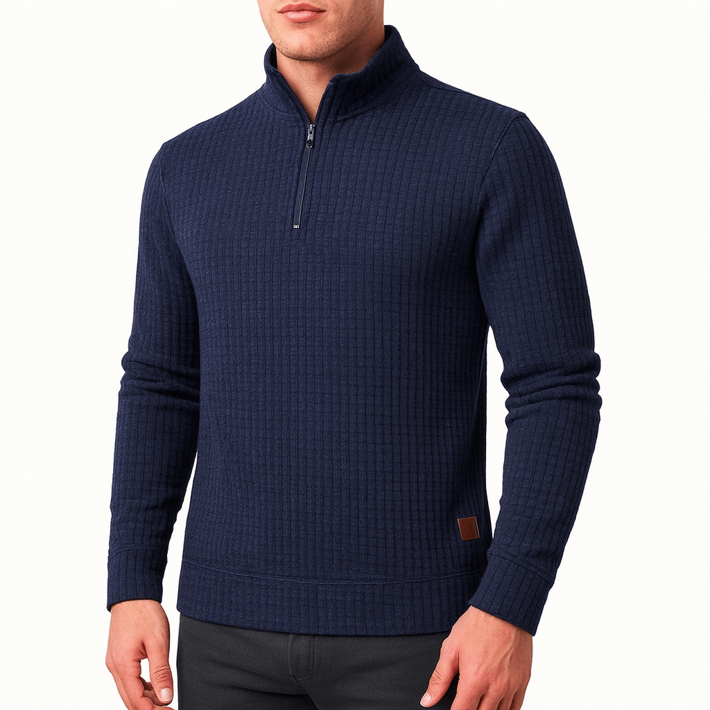LUXEOUTFIT | Übergroßer Pullover mit halbem Reißverschluss 1