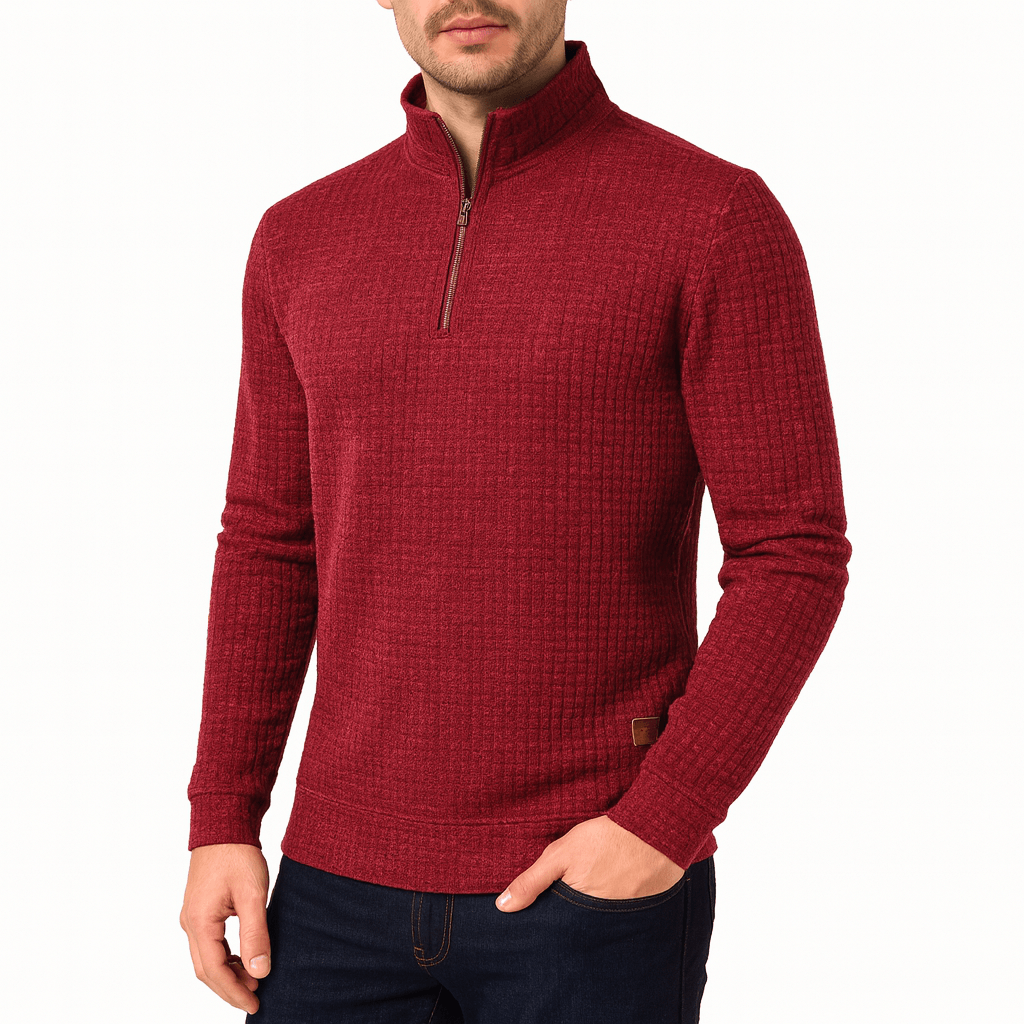 LUXEOUTFIT | Übergroßer Pullover mit halbem Reißverschluss 2