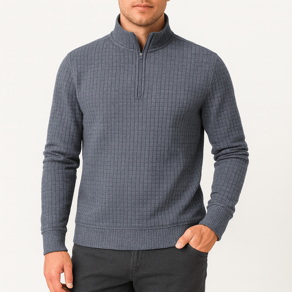 LUXEOUTFIT | Übergroßer Pullover mit halbem Reißverschluss 3