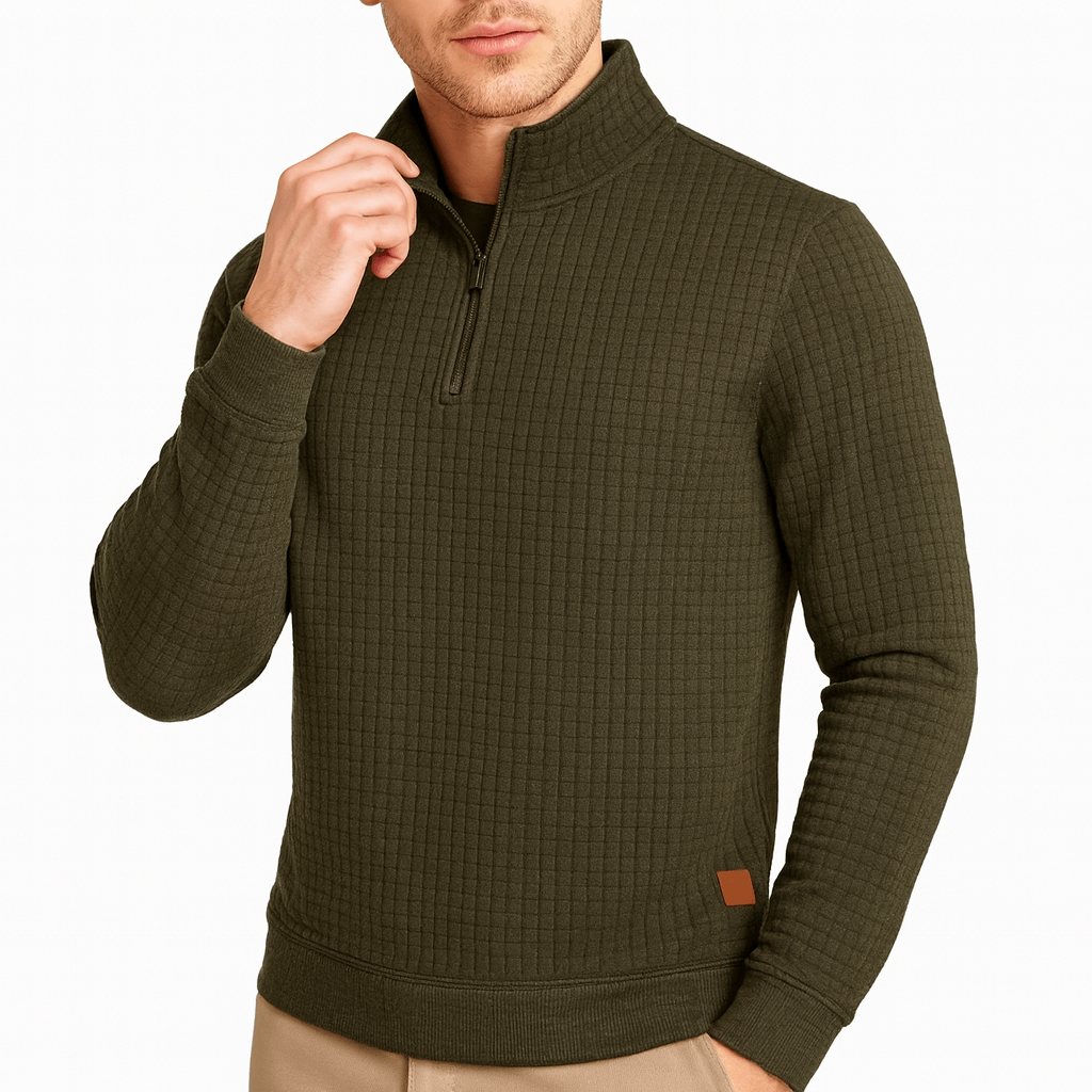 LUXEOUTFIT | Übergroßer Pullover mit halbem Reißverschluss 4