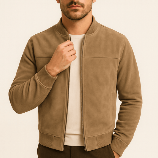 LUXEOUTFIT | Wildlederjacke mit Reißverschluss 0
