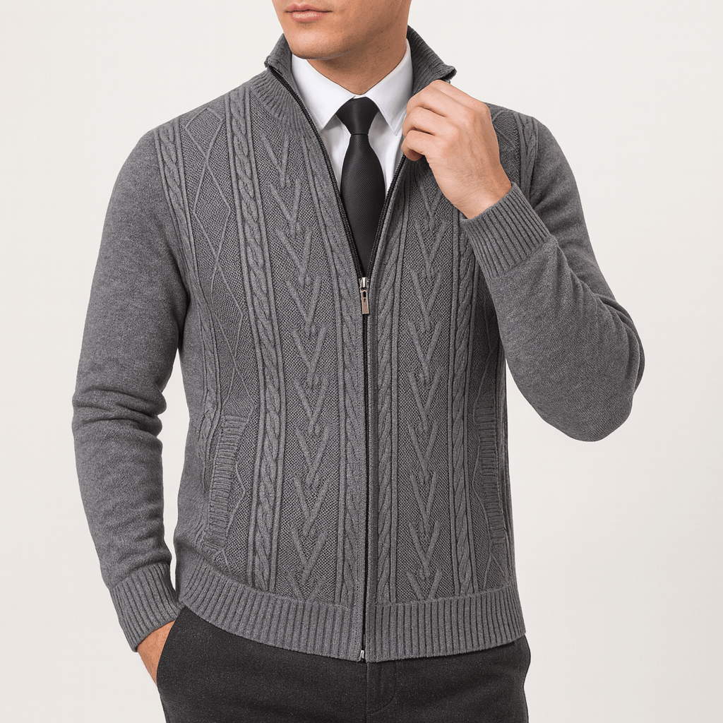LUXEOUTFIT | Woll-Cardigan mit Reißverschluss 1