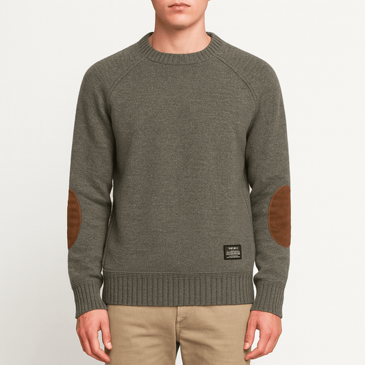 LUXEOUTFIT | Wollpullover mit Patches 0