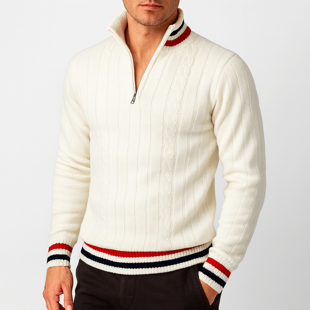 LUXEOUTFIT | Wollpullover mit Reißverschluss 0