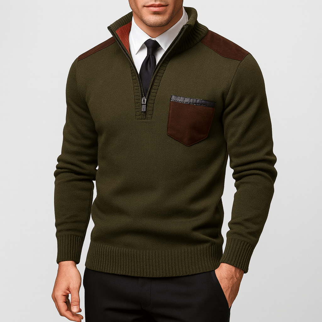 LUXEOUTFIT | Wollpullover mit Reißverschluss 0