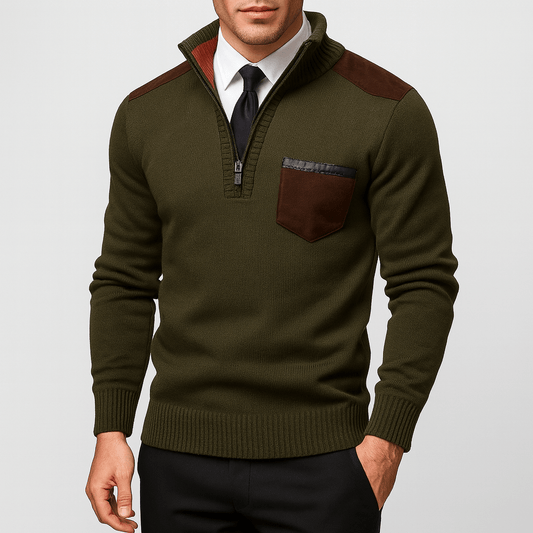 LUXEOUTFIT | Wollpullover mit Reißverschluss 0