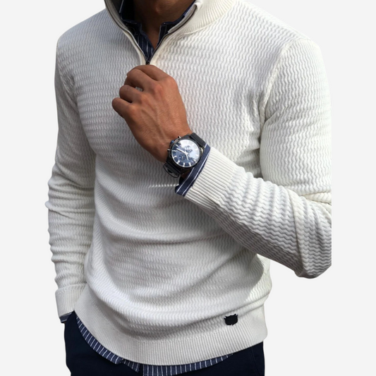 LUXEOUTFIT | Wollpullover mit Reißverschluss 0