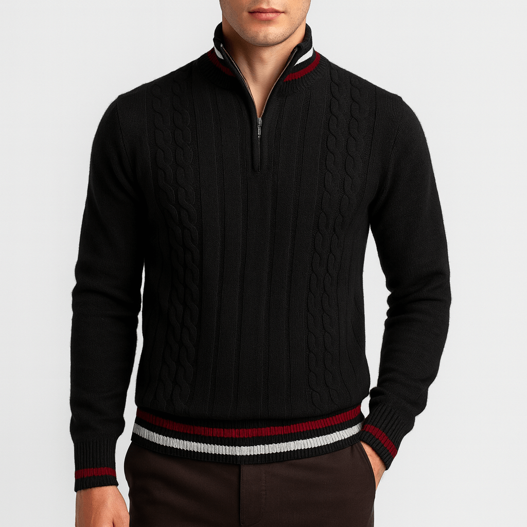 LUXEOUTFIT | Wollpullover mit Reißverschluss 1