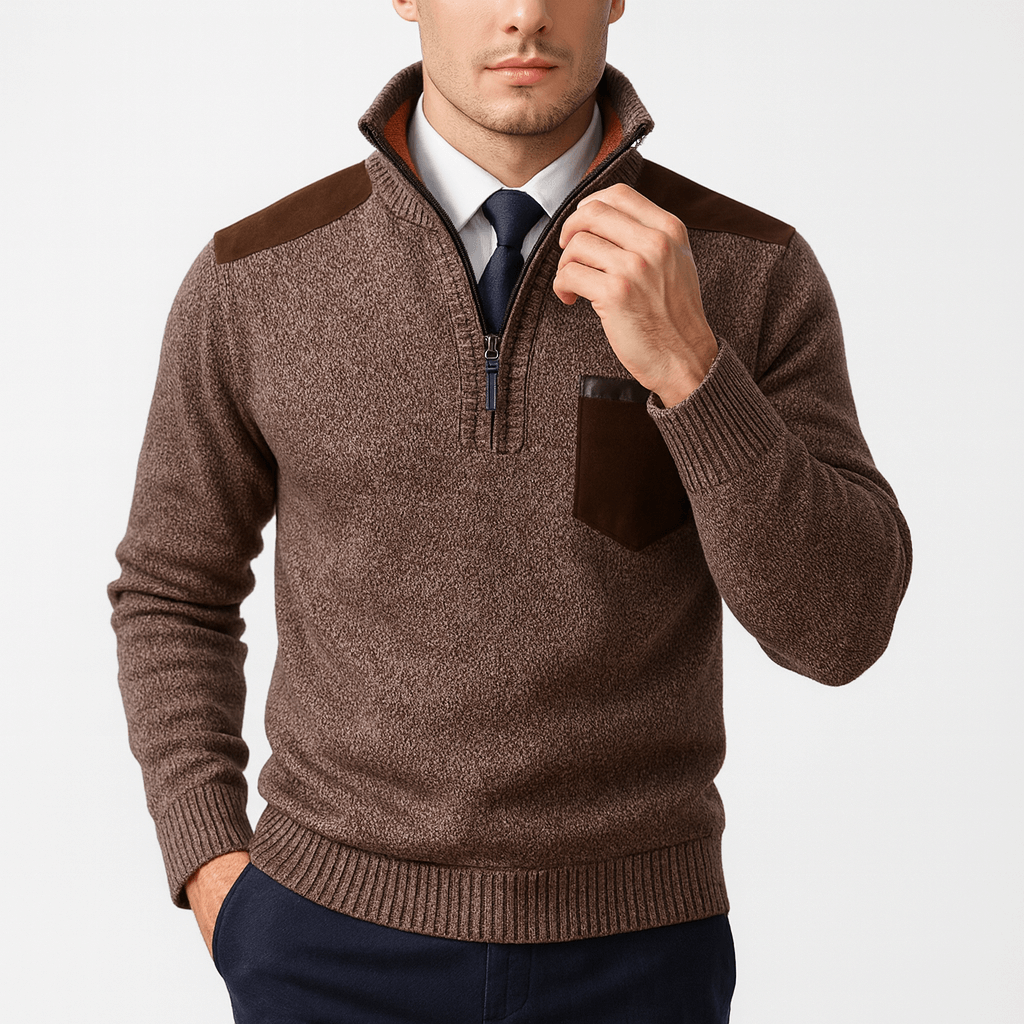 LUXEOUTFIT | Wollpullover mit Reißverschluss 1