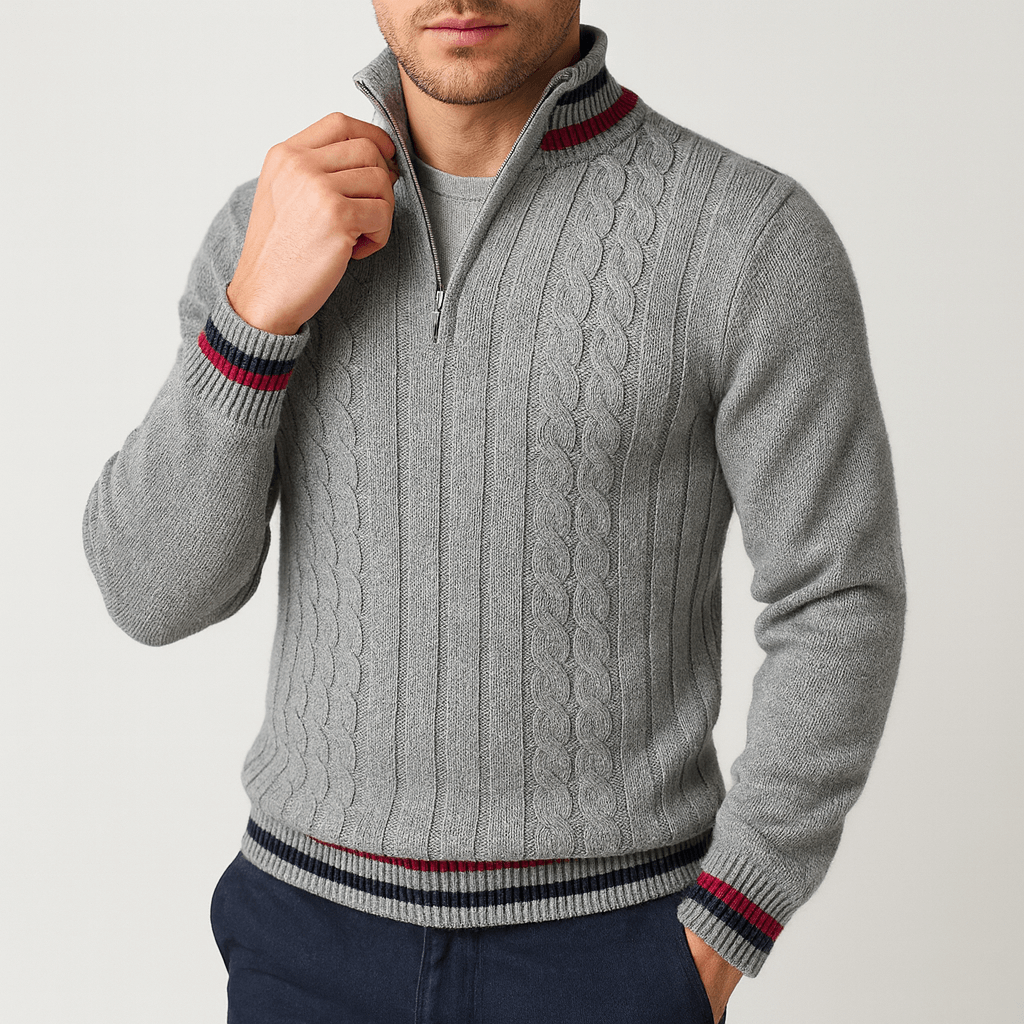 LUXEOUTFIT | Wollpullover mit Reißverschluss 2
