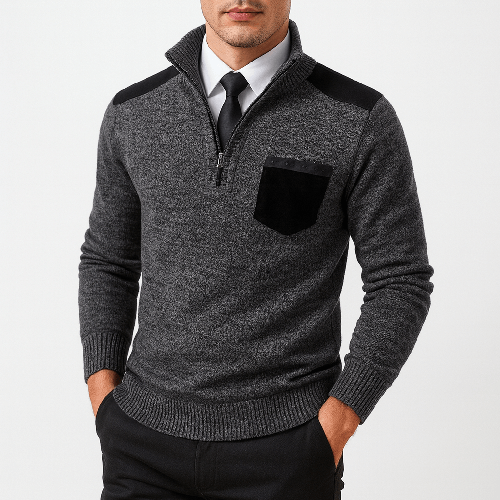 LUXEOUTFIT | Wollpullover mit Reißverschluss 2