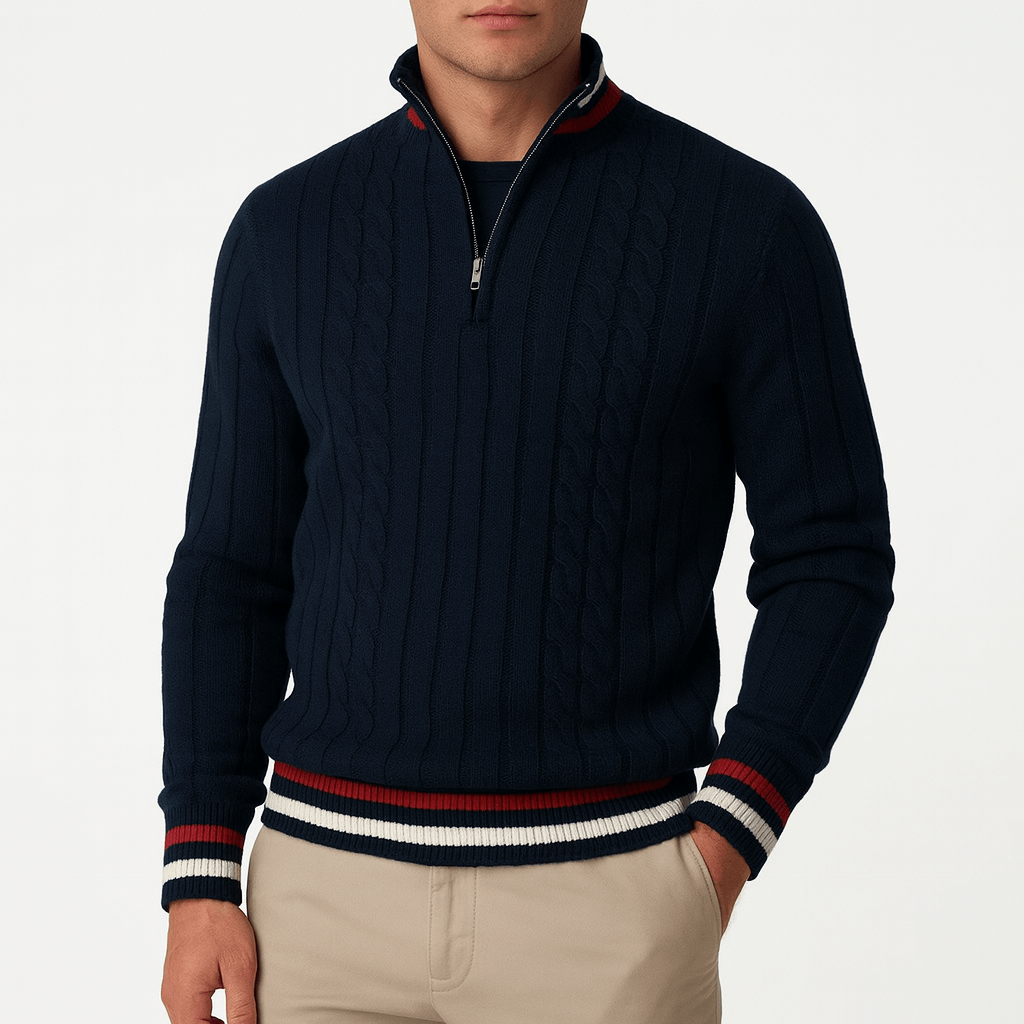 LUXEOUTFIT | Wollpullover mit Reißverschluss 3