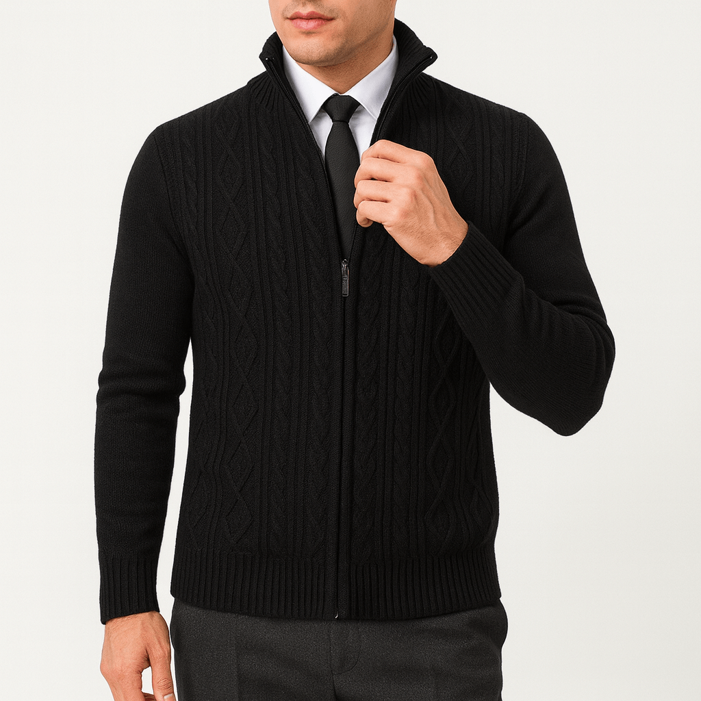 LUXEOUTFIT | Zopfmuster-Cardigan mit Reißverschluss 2
