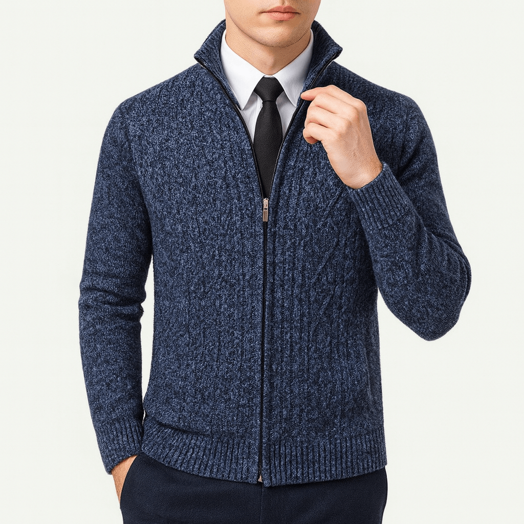 LUXEOUTFIT | Zopfmuster-Cardigan mit Reißverschluss 3