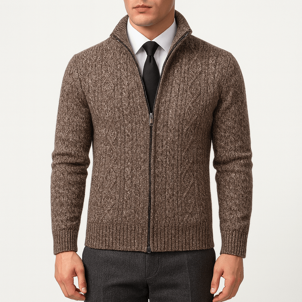 LUXEOUTFIT | Zopfmuster-Cardigan mit Reißverschluss 4