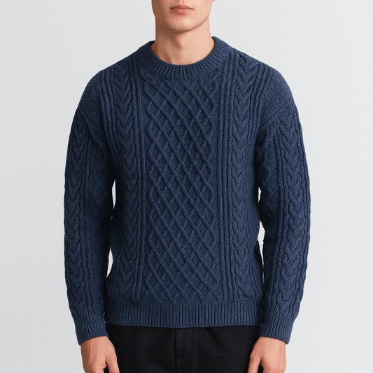 LUXEOUTFIT | Zopfmuster-Pullover mit Rundhalsausschnitt 0
