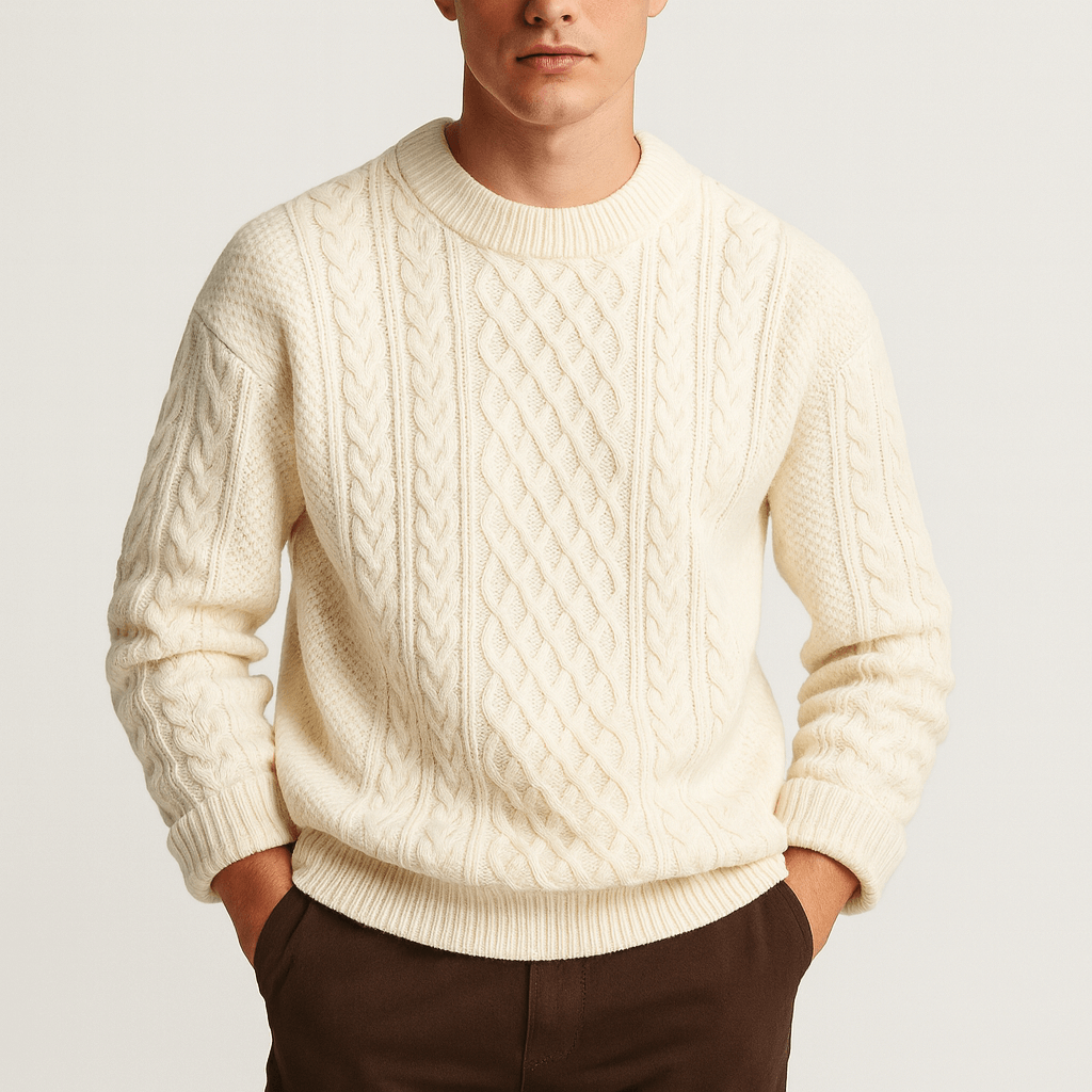 LUXEOUTFIT | Zopfmuster-Pullover mit Rundhalsausschnitt 1