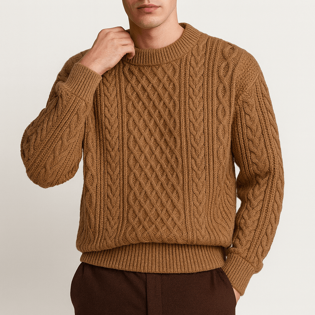 LUXEOUTFIT | Zopfmuster-Pullover mit Rundhalsausschnitt 2