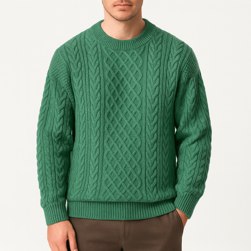 LUXEOUTFIT | Zopfmuster-Pullover mit Rundhalsausschnitt 3