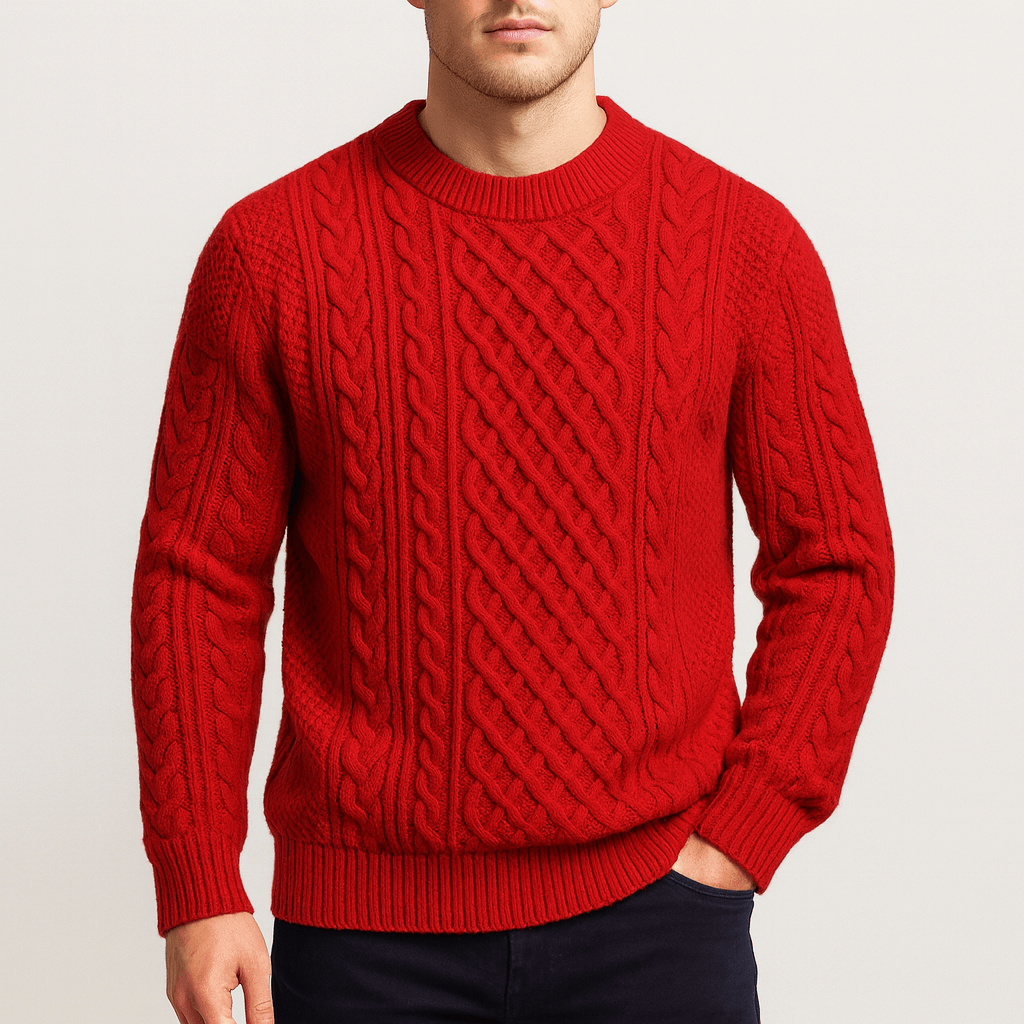 LUXEOUTFIT | Zopfmuster-Pullover mit Rundhalsausschnitt 4