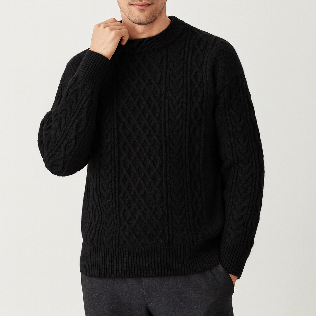 LUXEOUTFIT | Zopfmuster-Pullover mit Rundhalsausschnitt 5