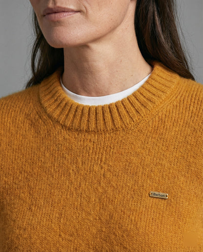 Weiche Damen Strickpullover Oversize Rundhals Winter Orange