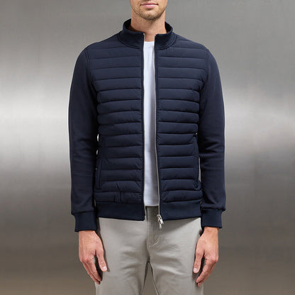 Langarm-Gilet | Reißverschluss | Gefüttert | Sommerjacke | Herrenjacke-Dunkelblau-M-Chaps Herrenmode