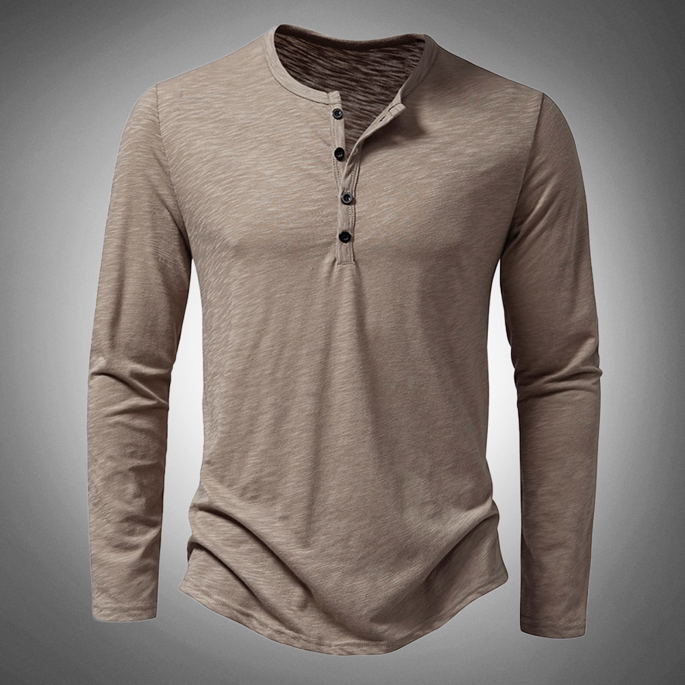 Herren Langarm T-Shirt Einfarbig aus Baumwolle - BerlinGlamour