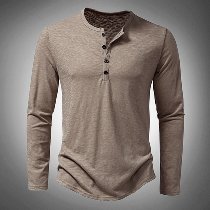 Herren Langarm T-Shirt Einfarbig aus Baumwolle - BerlinGlamour