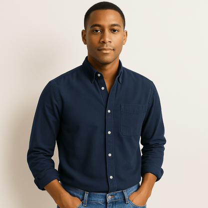 Herren Langarmhemd Regular Fit mit Kragen - BerlinGlamour